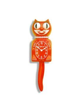 RARE VINTAGE Tangerine Tango Orange Lady Kit Cat Klock